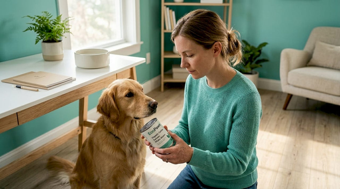 Owner checks dog food moisture content