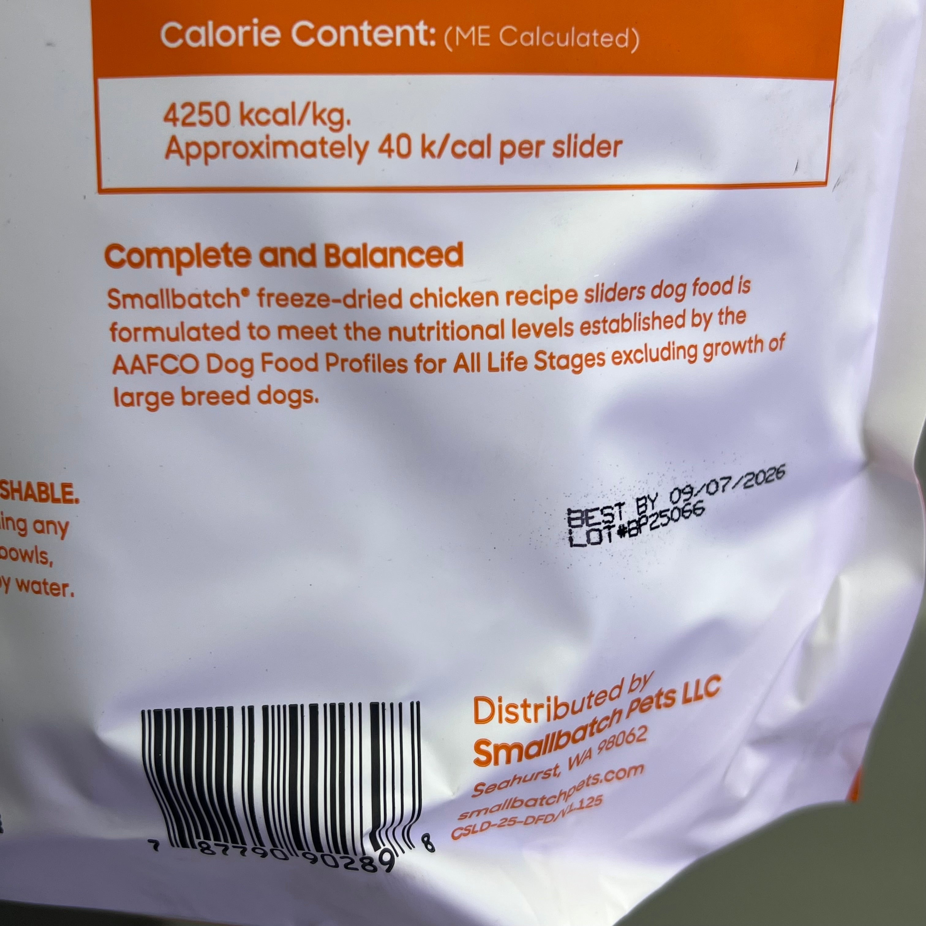 SMALL BATCH Freeze Dried Sliders For Dogs Chicken Recipe 25 Oz Bag BB 09/26