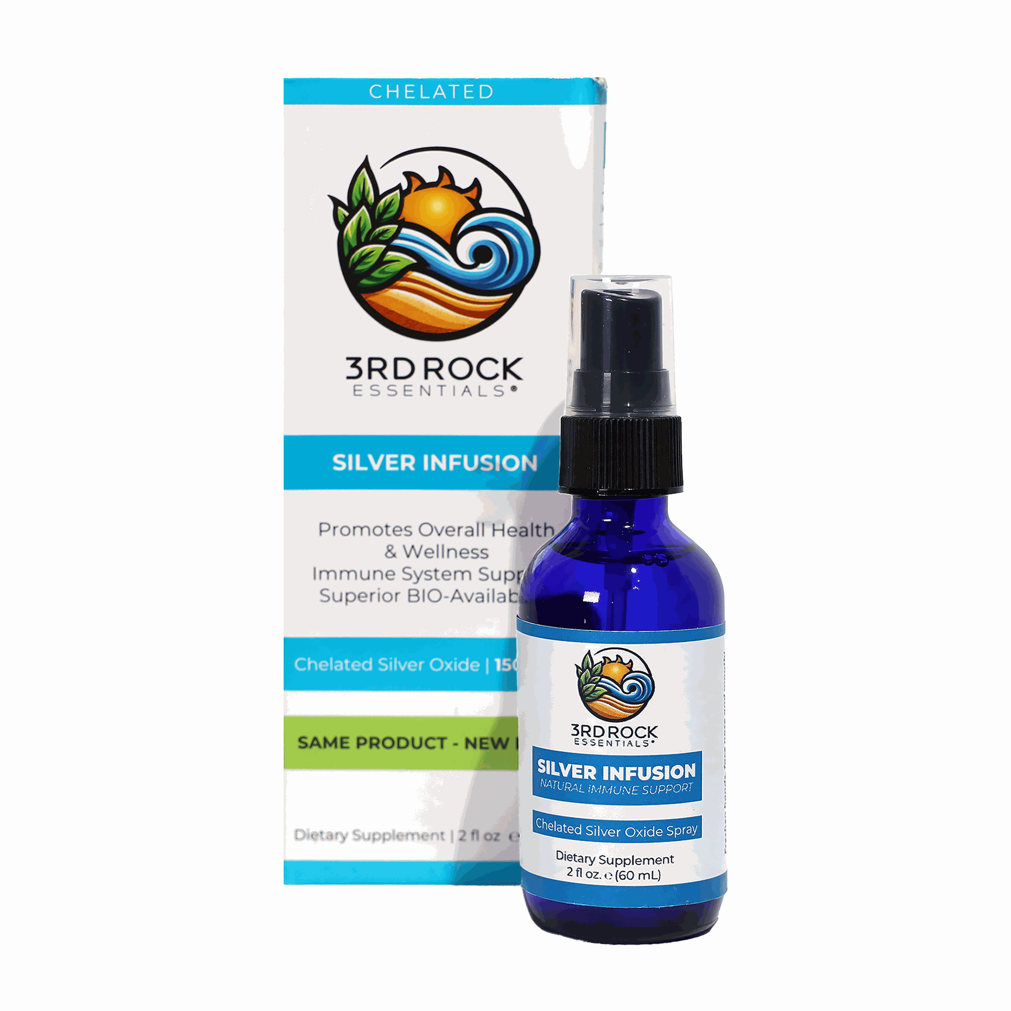 Silver Infusion 150 PPM Chelated Silver Oxide Dietary Supplement - 2 oz. Spray