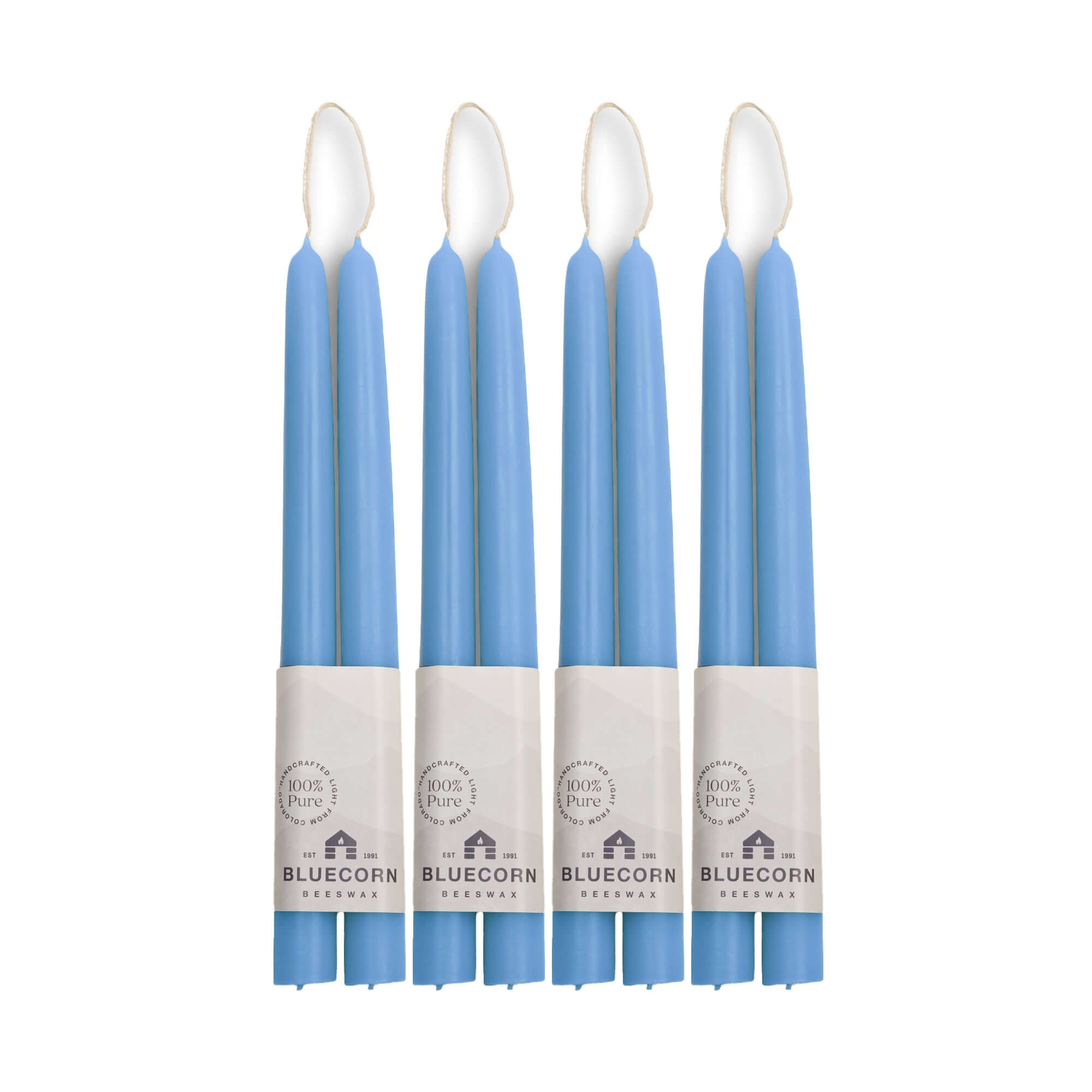 Hand-Dipped Beeswax Taper Candles - Bulk 4-Pair Bundle