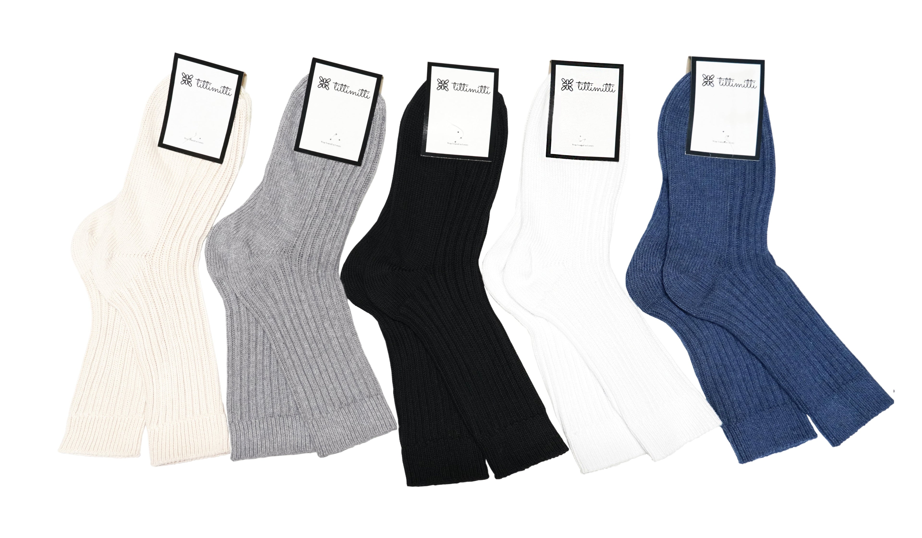 tittimitti® 100% Organic Cotton Women's Boot Socks. 3 Pairs. Made in Italy.