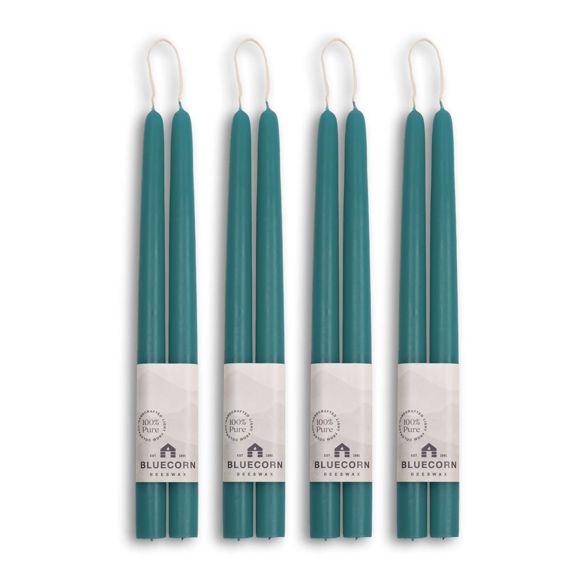Hand-Dipped Beeswax Taper Candles - Bulk 4-Pair Bundle