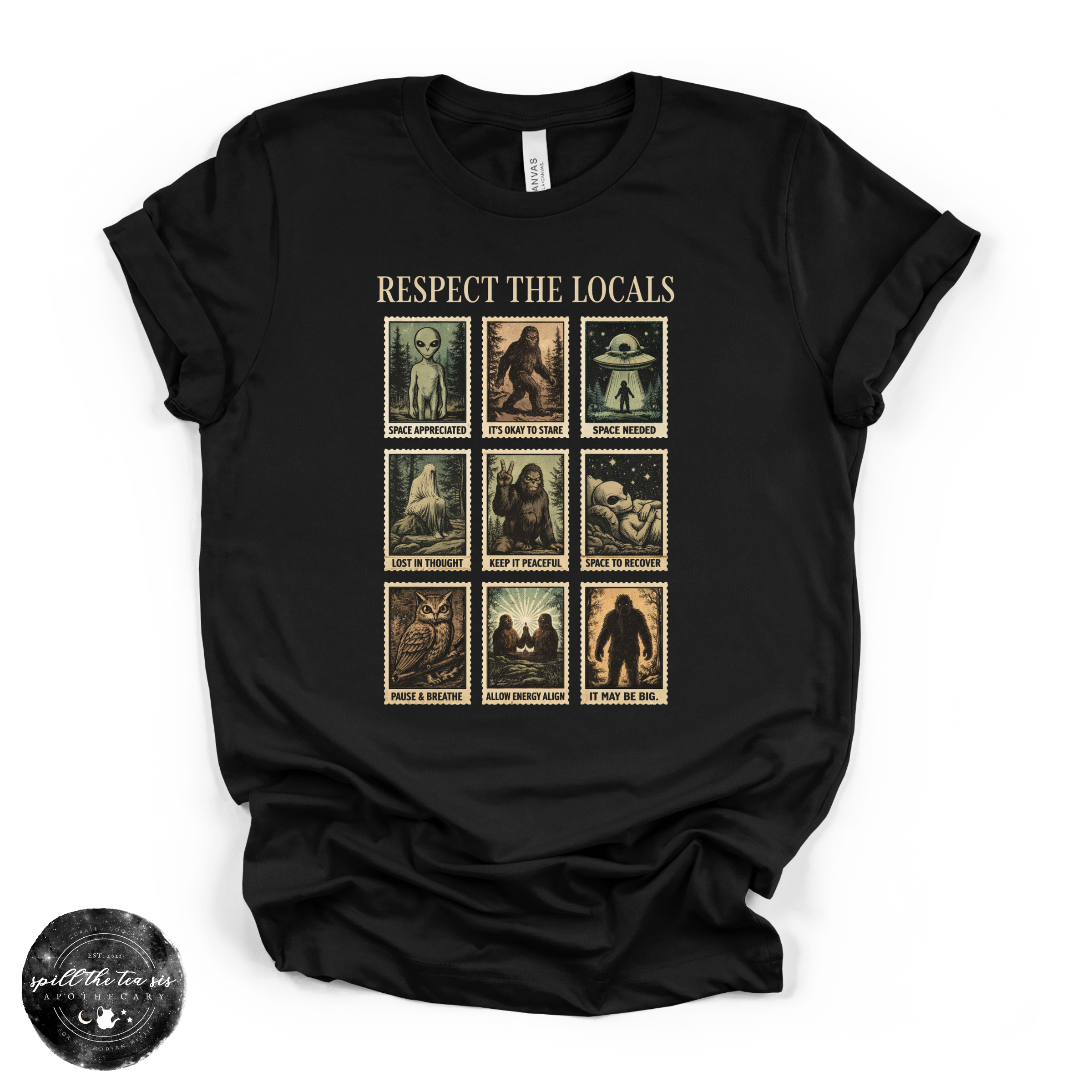 Respect the Locals Cryptid Tee | Funny Bigfoot Graphic T-Shirt