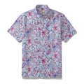 Men's Hawaiian Shirt Purple Tropical Floral Cotton Aloha Shirt Button Down