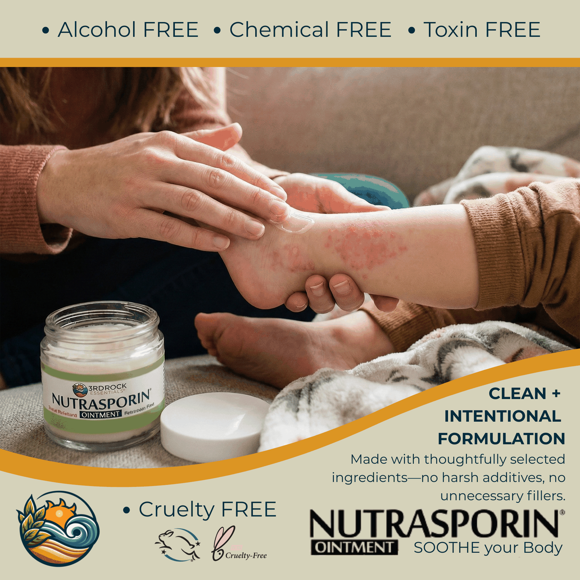 Nutrasporin® - 3oz JAR - All Natural First Aid Ointment 100ppm Silver Ointment (Water Resistant)