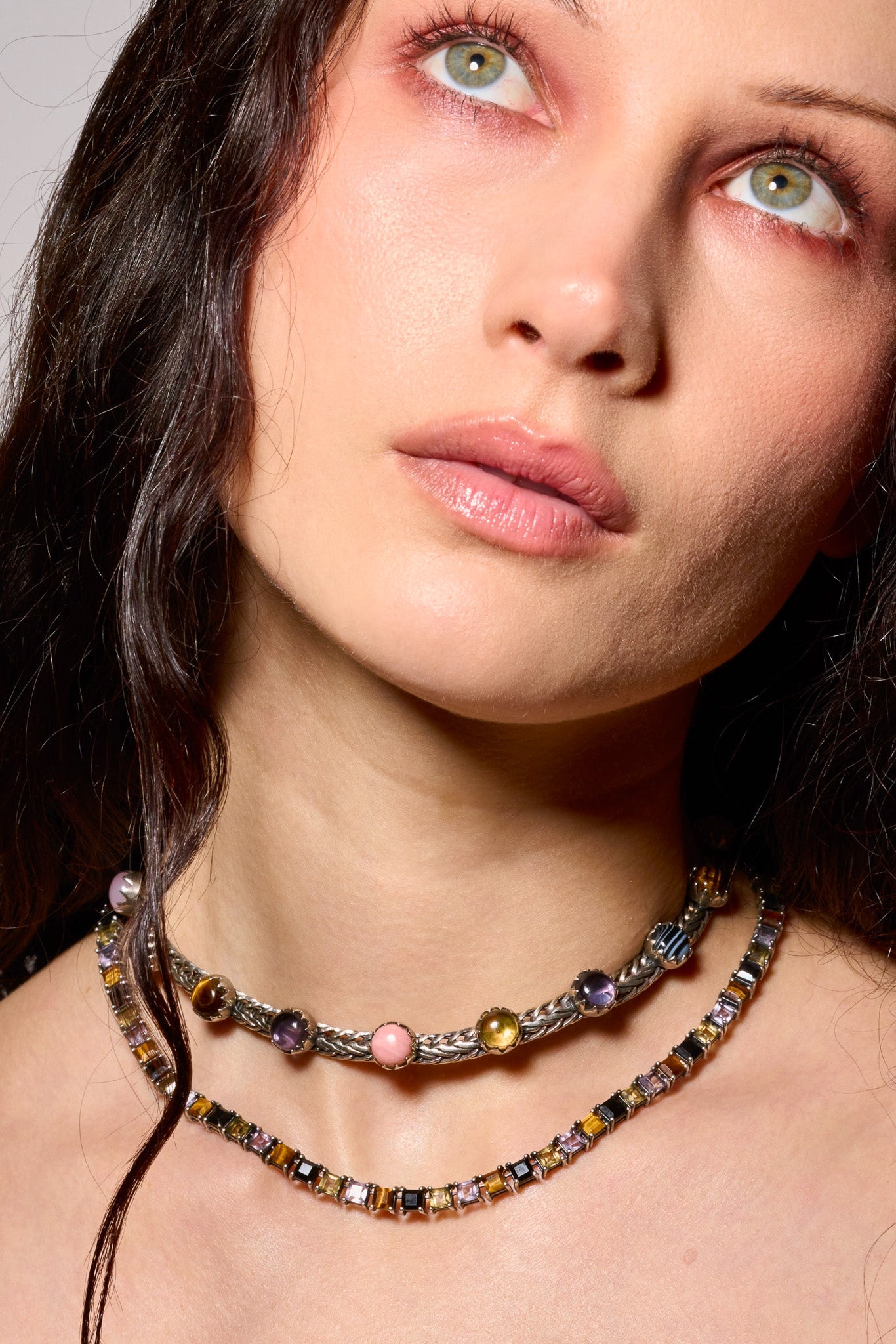 Tennis Necklace in Punk Rocks (Silver)