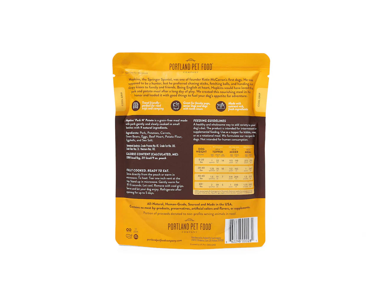 Portland Dog Grain Free Hopkin's Pork & Potato (9oz)