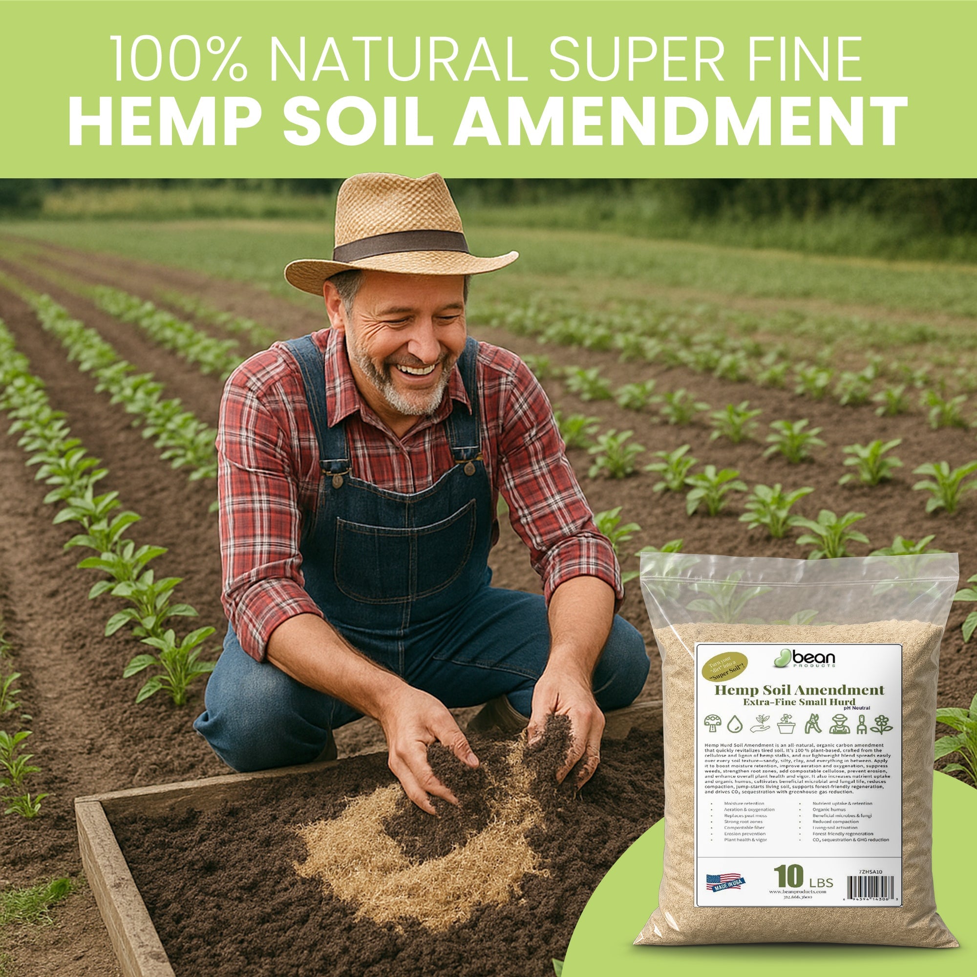 Hemp Soil Amendment Gardening Dirt Booster, very fine hemp hurd