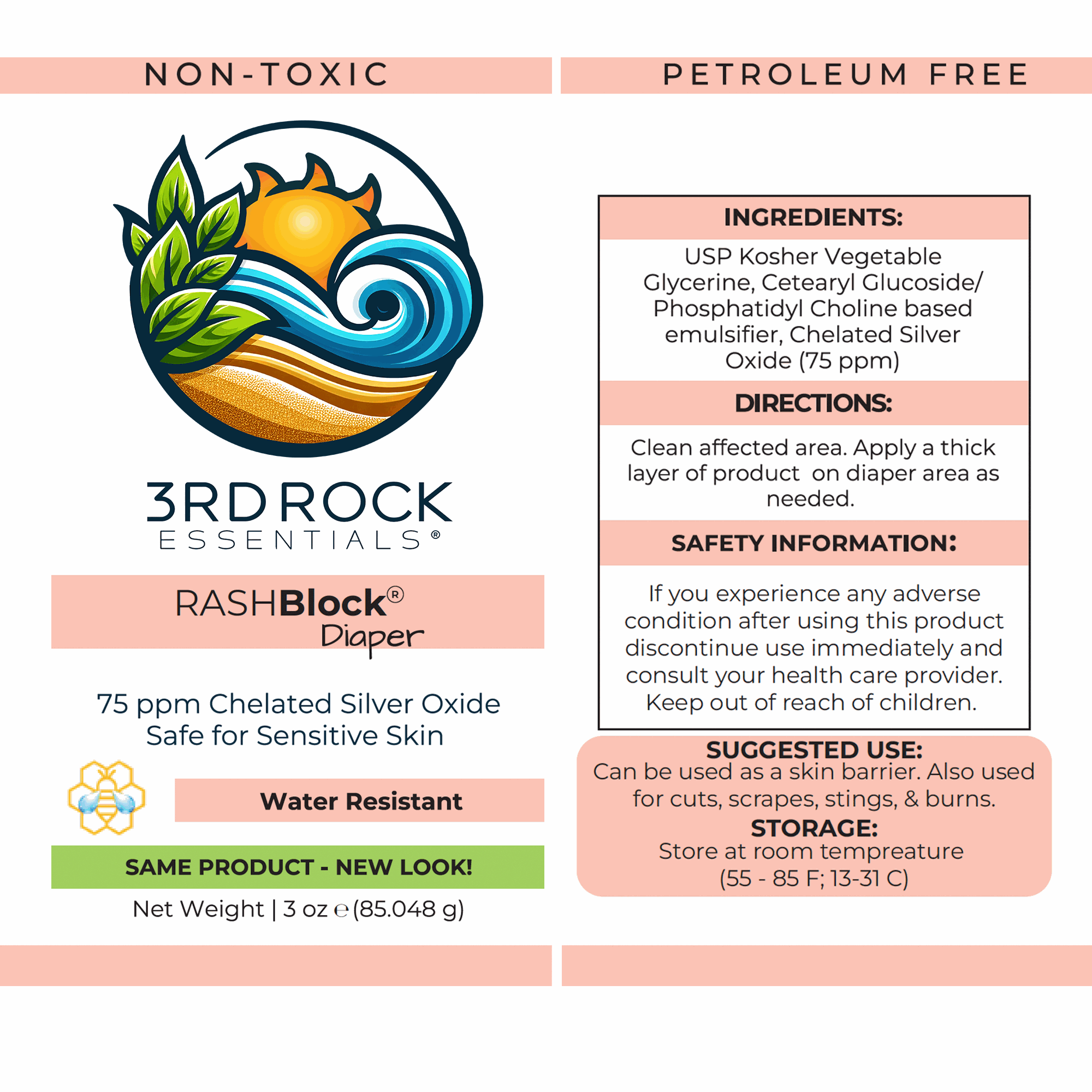 RASHBlock® Diaper - 75ppm Silver Gel Water Resistant 3oz
