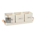 Burgon & Ball® 3 Herb Pots with Leather Handled Tray, Stone