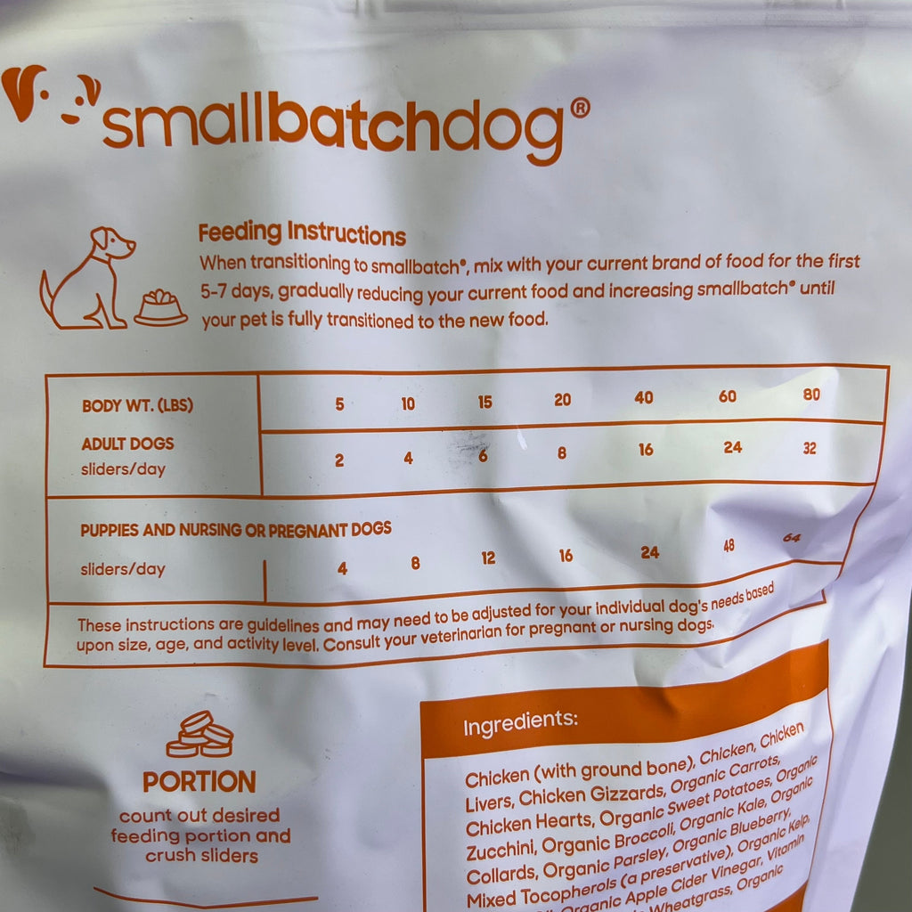 SMALL BATCH Freeze Dried Sliders For Dogs Chicken Recipe 25 Oz Bag BB 09/26