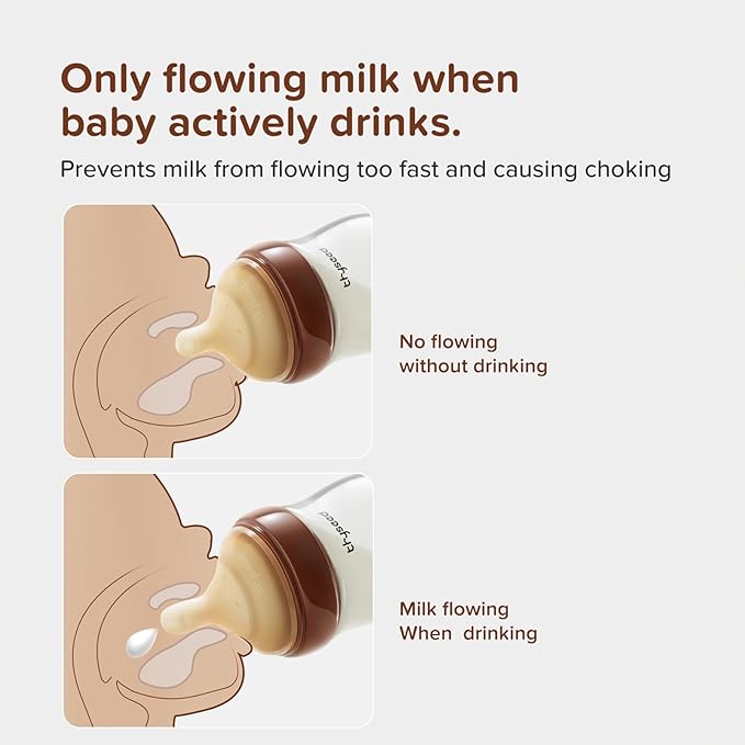 Thyseed Glass Natural Anti-Colic Baby Bottles | Newborn Breast Like Nursing Bottle for Breastfed Babies with Nipple(1-2 Months),5oz,1pack