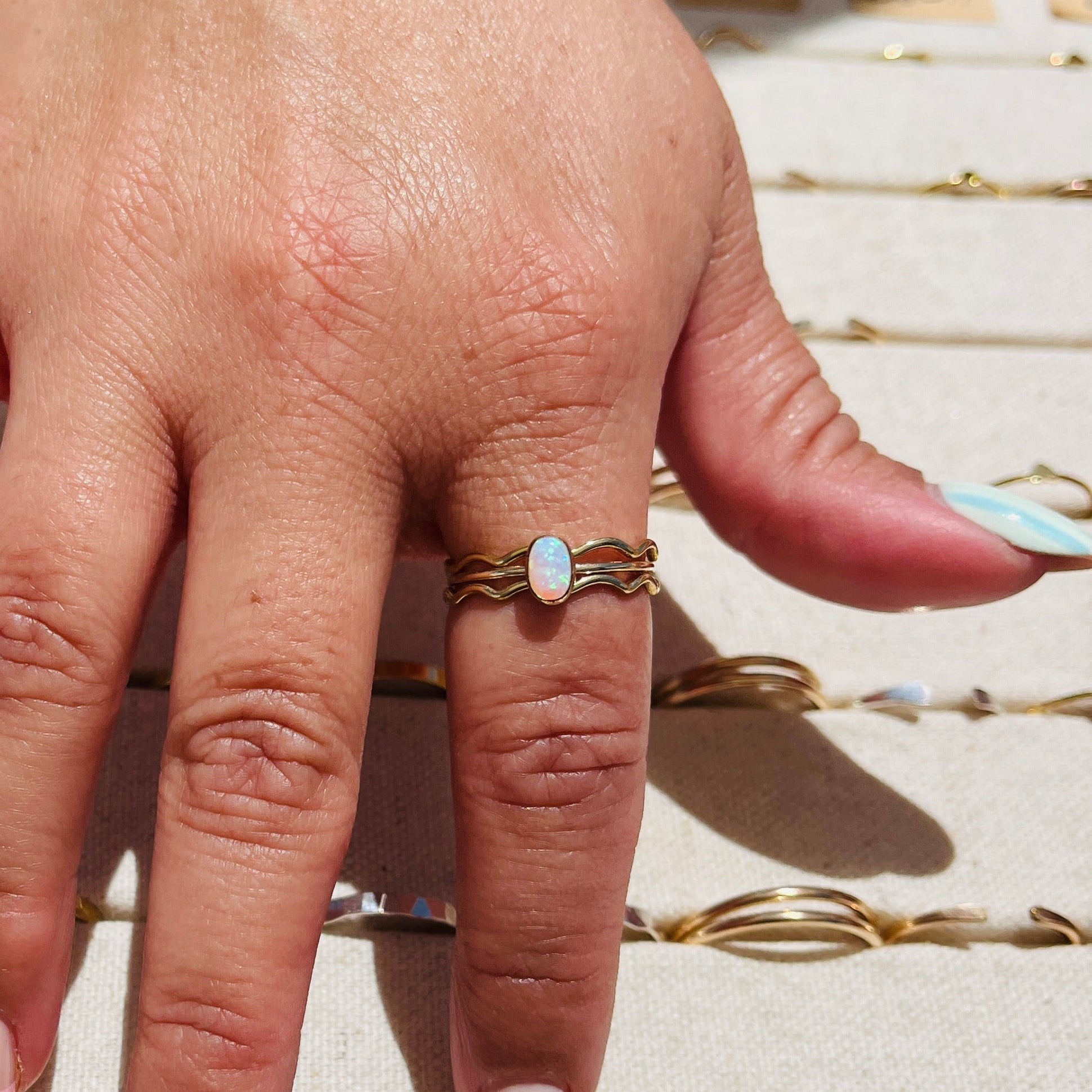 14k gold filled OPAL OVAL RING