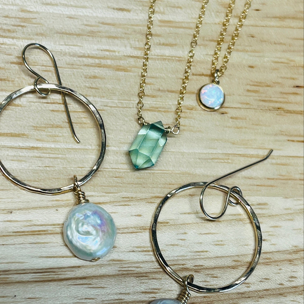 LEEWARD COIN PEARL HOOP EARRINGS