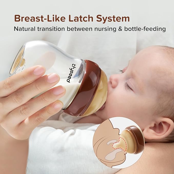 Natural Anti-Colic Baby Bottles That Mimic Breastfeeding Newborn Breast Like Nursing Bottle (1+ Months) 8Ounce,1pack
