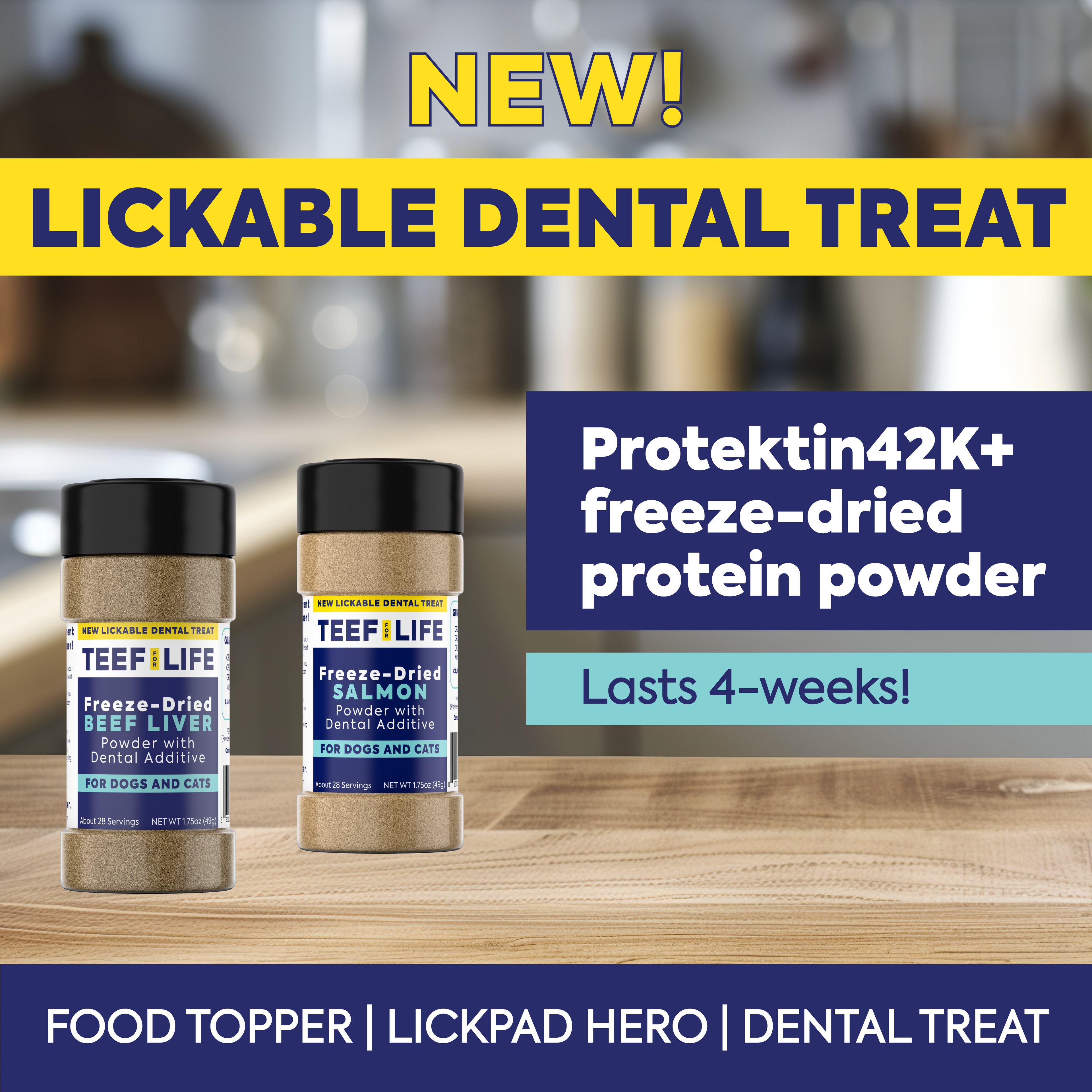 Lickable Dental Treat Powder - Prebiotic Dog and Cat Formula (Beef Liver or Salmon)