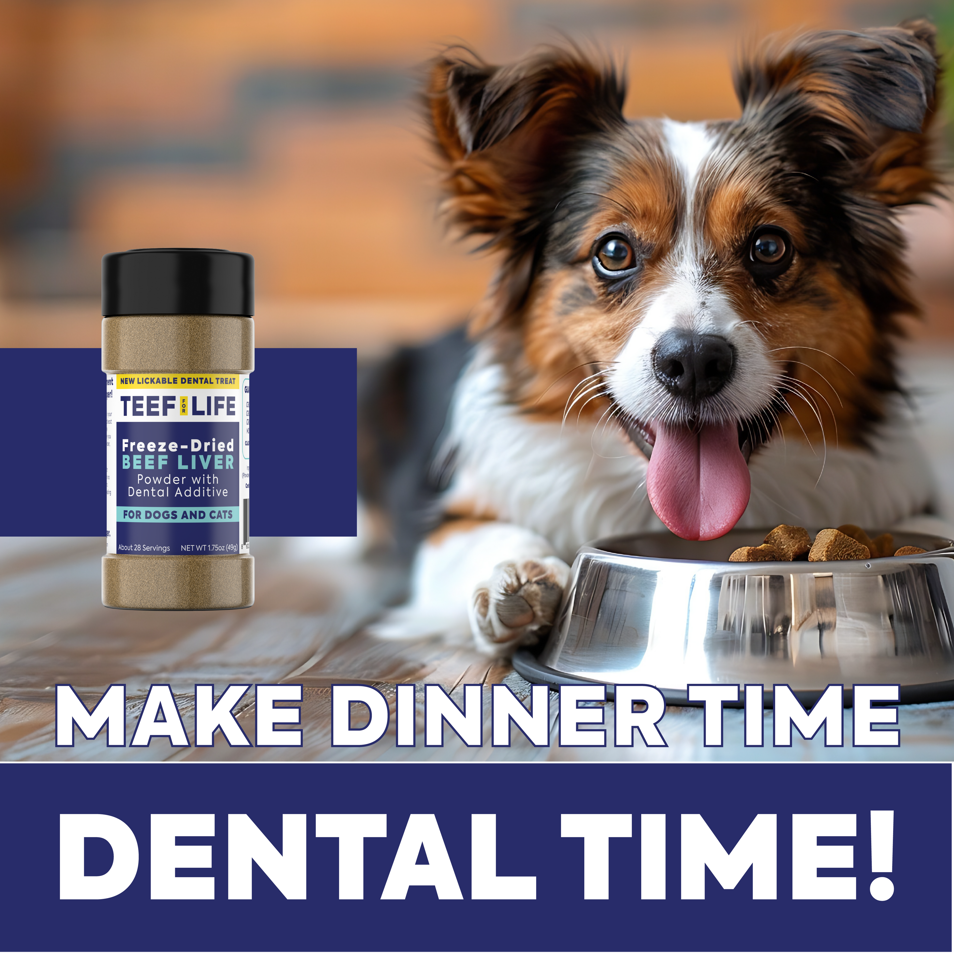 Lickable Dental Treat Powder - Prebiotic Dog and Cat Formula (Beef Liver or Salmon)