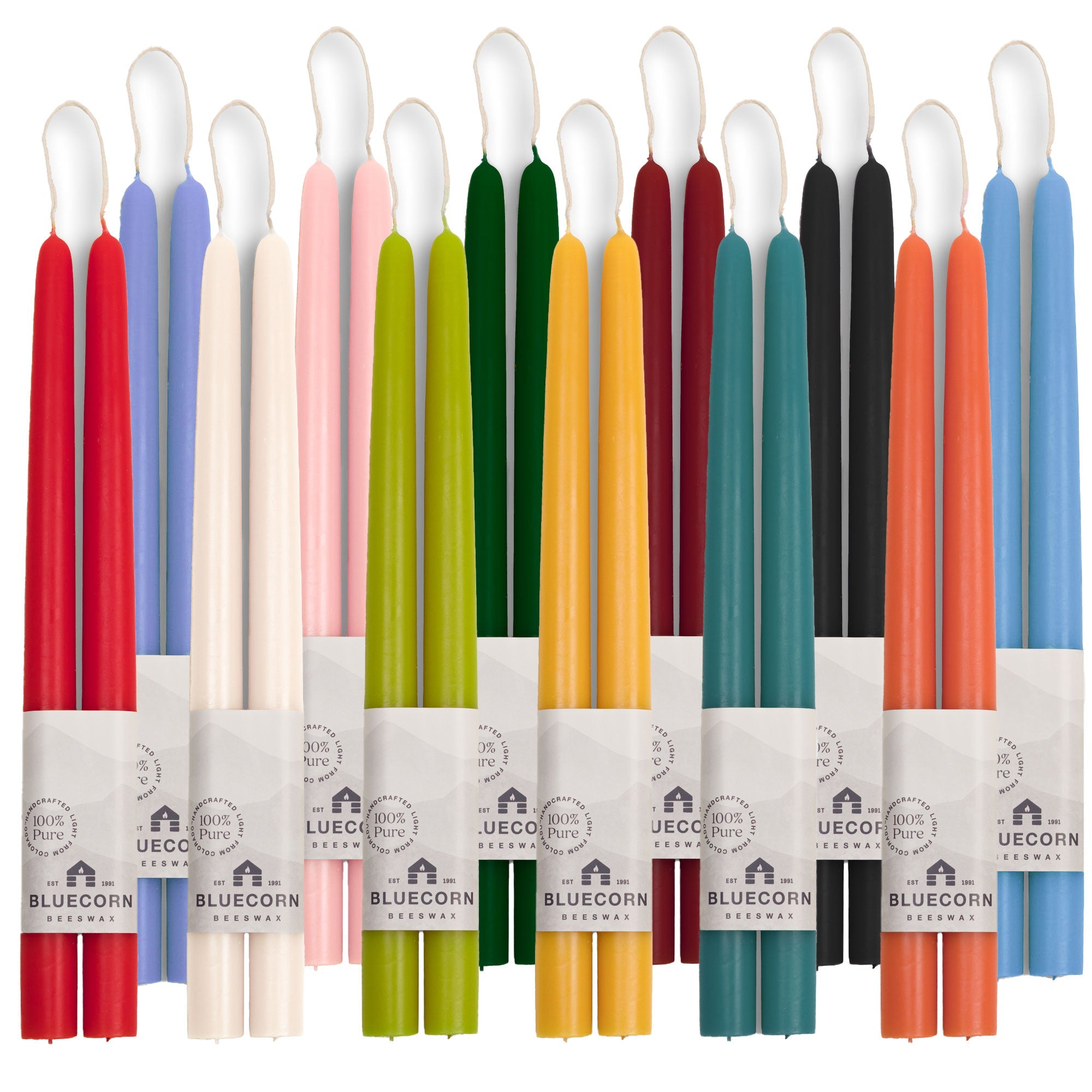 Hand-Dipped Beeswax Taper Candles - 1 Pair