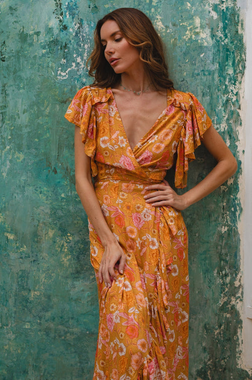 Carmen Wrap Maxi Dress (Sale)