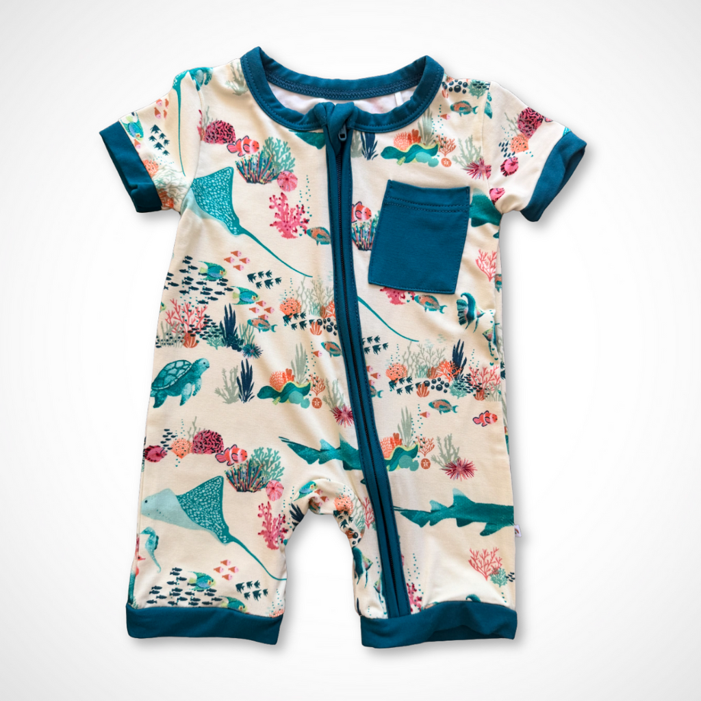 Coral Reef Shorty Romper | Bamboo
