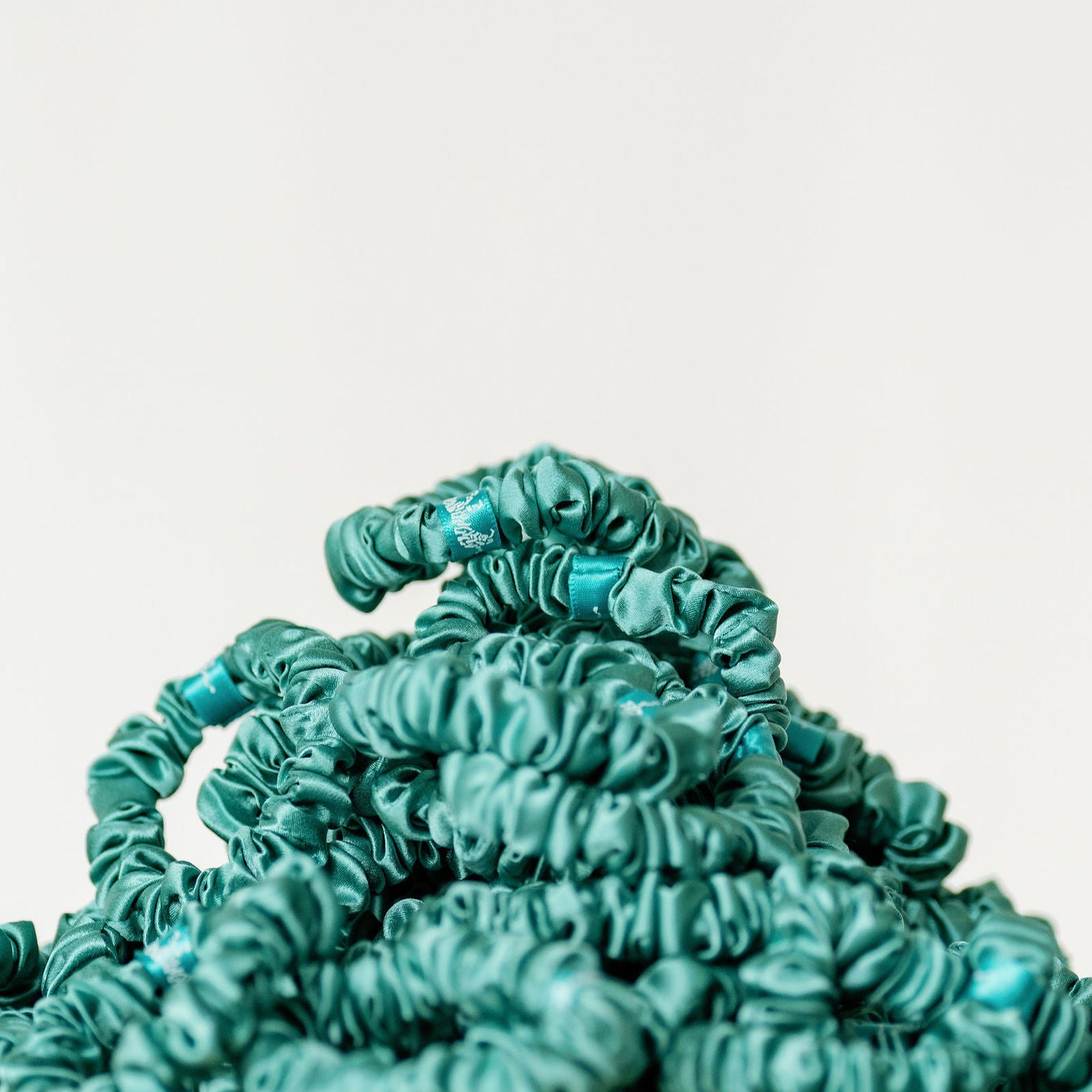 Organic Silk Small Scrunchie 3-Pack Jade Green