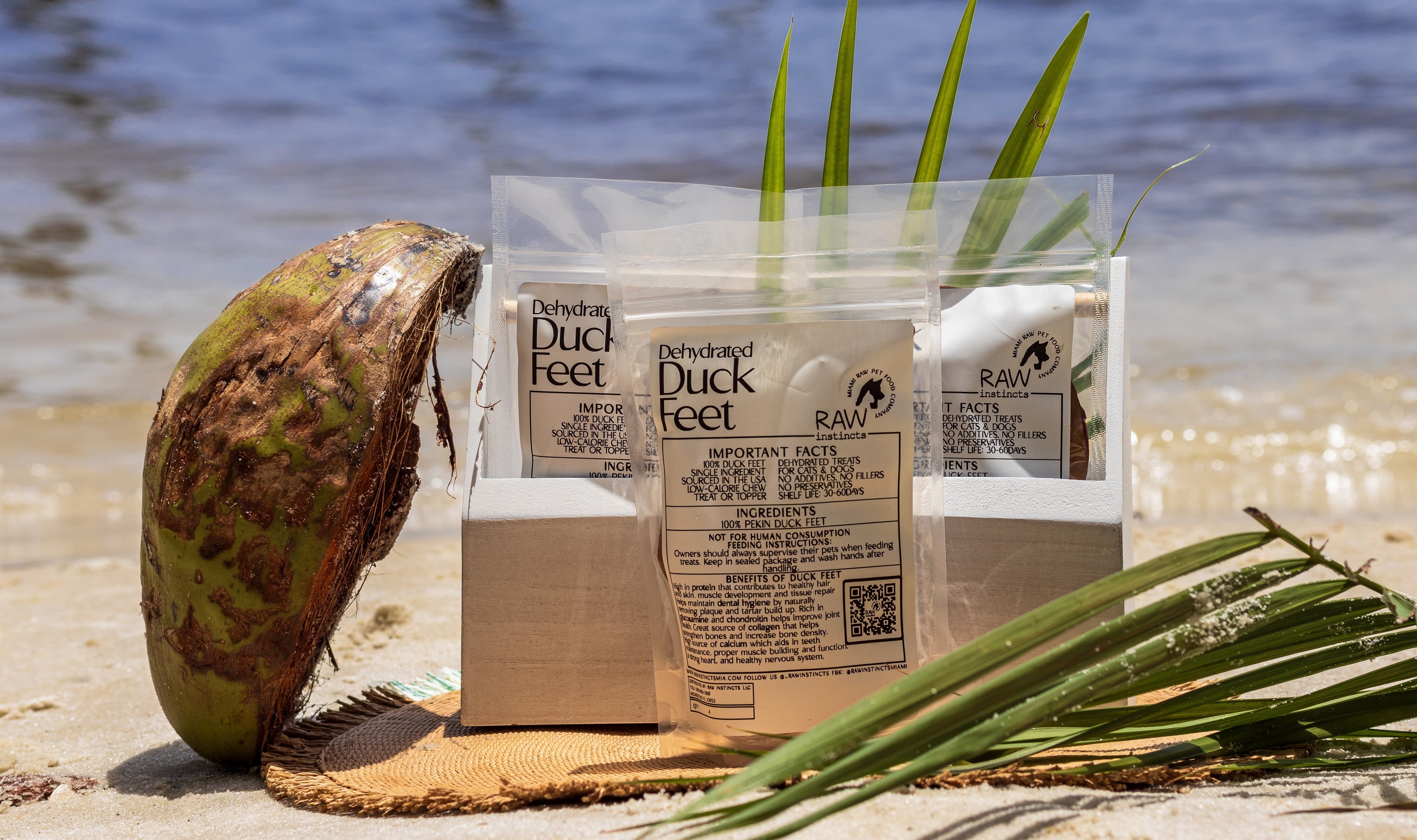 Dehydrated Duck Feet for Dogs & Cats — 100% Pekin Duck | Raw Instincts USA | Qty: 4 Feet