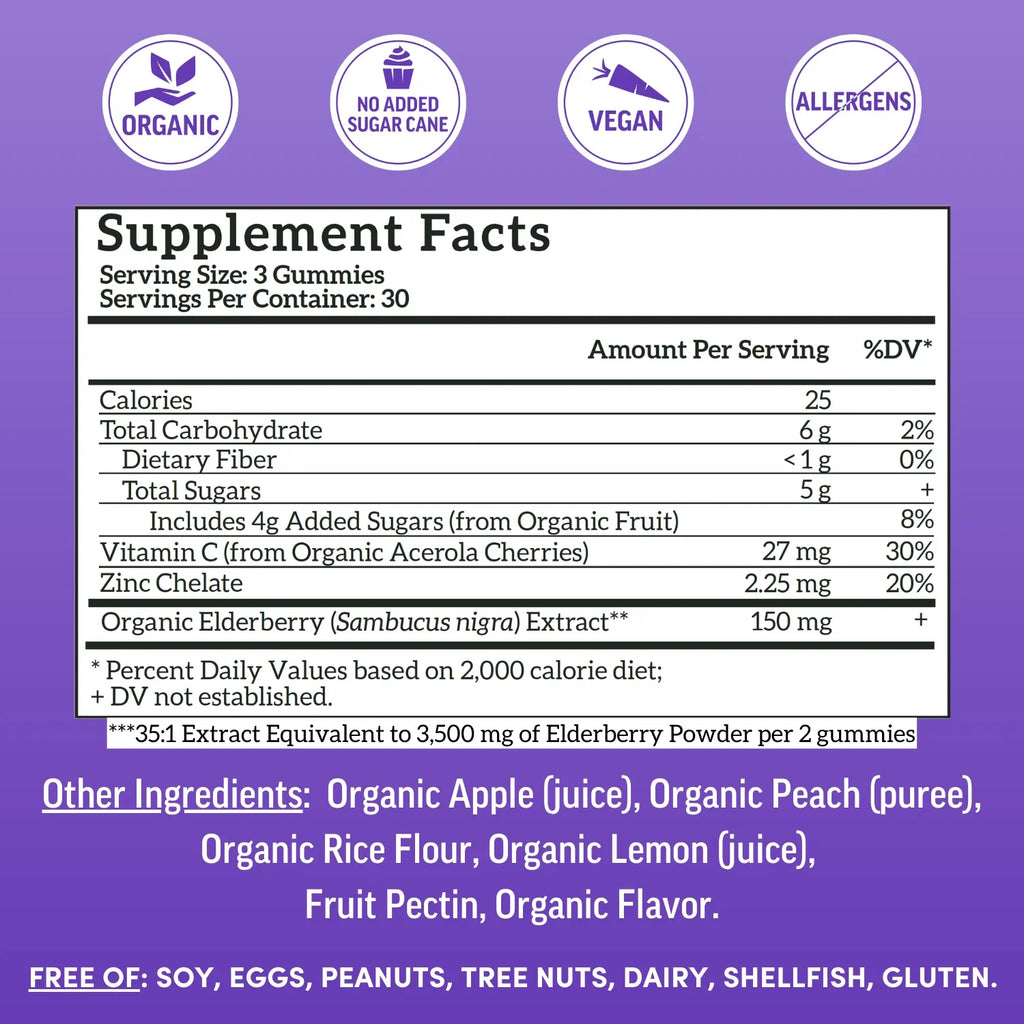 Adult Elderberry Immunity Gummies (90ct)