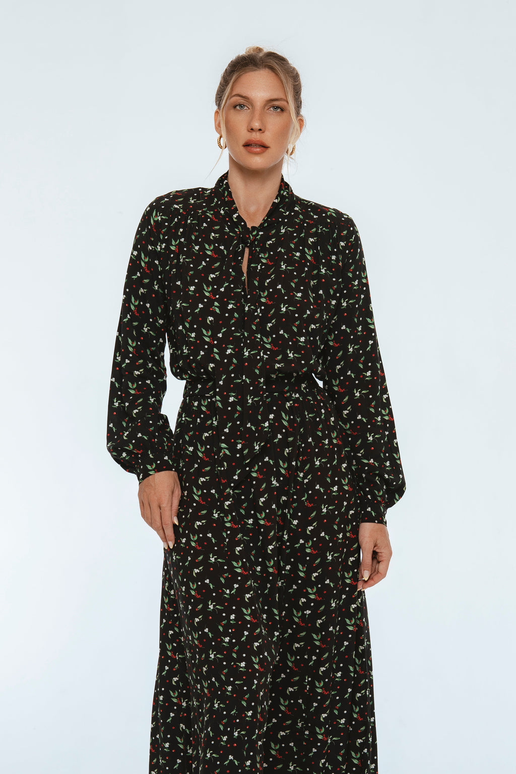 Evelina Long Sleeve Midi Dress