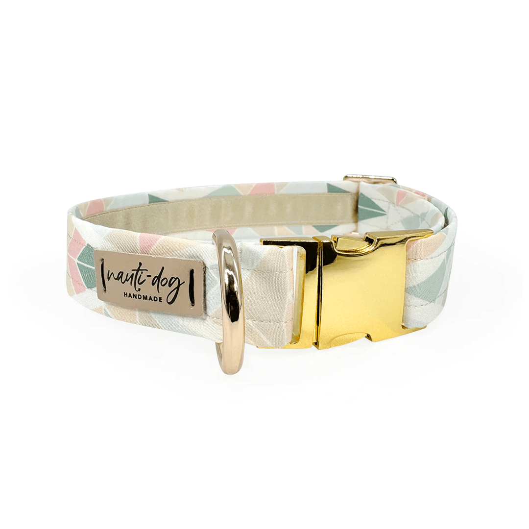 Feather Southwestern Geometric Mod Buckle & Martingale Dog Collar