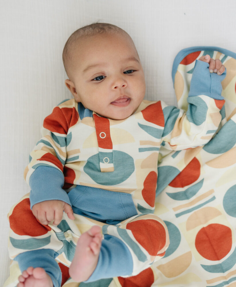 GOTS Certified Organic Cotton Playsuit - Geometric Moon