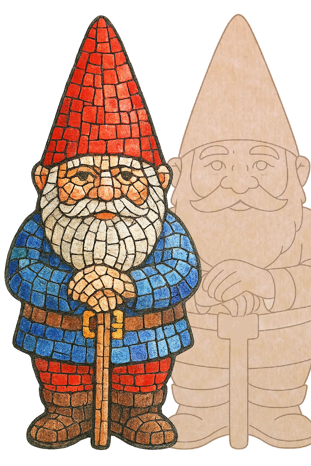 Gnome with Pattern 12"  (pre-drilled for hanging kit and stakeable kit)