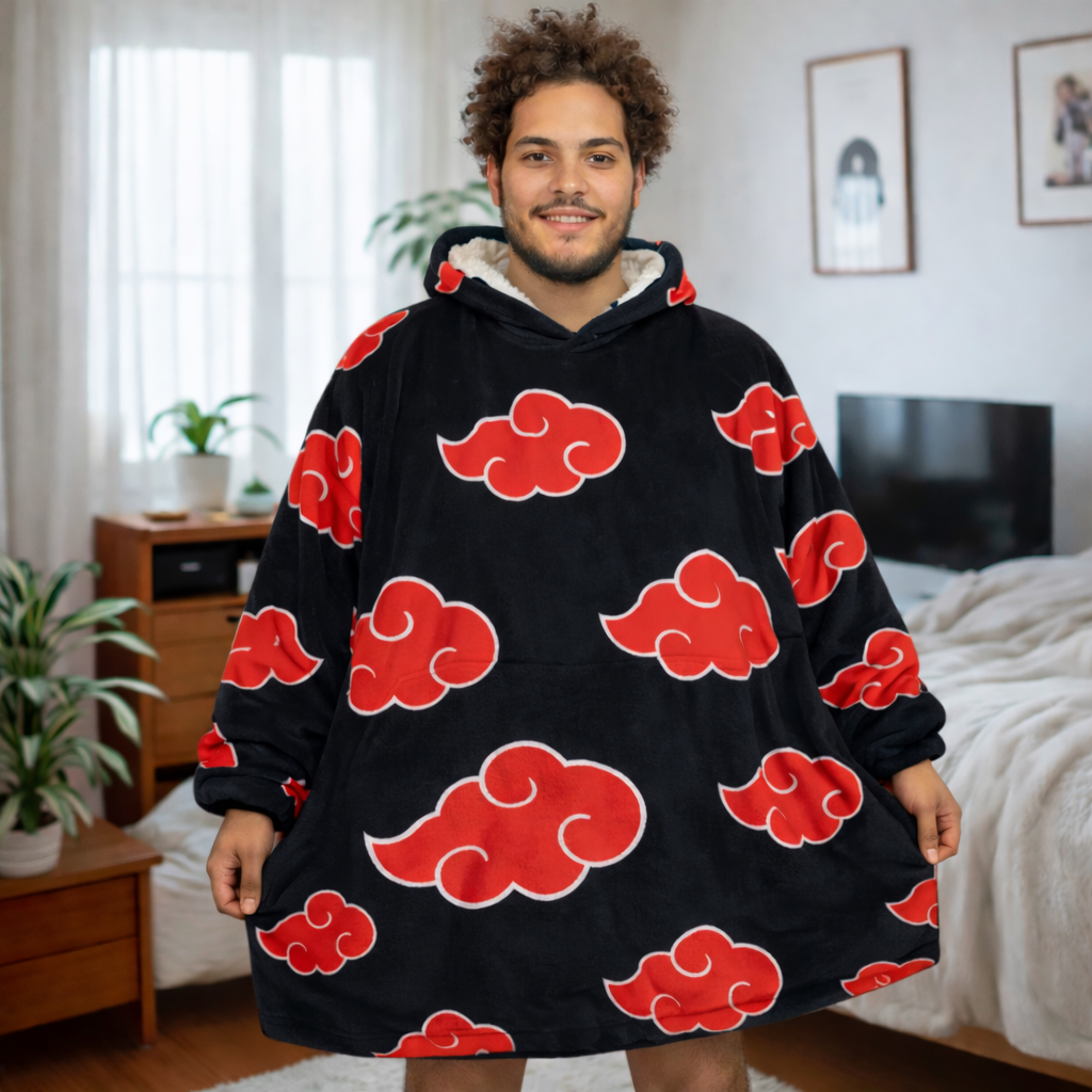 Naruto Itachi Akatsuki Wearable Blanket Hoodie for Kids & Adults | OLM Toys