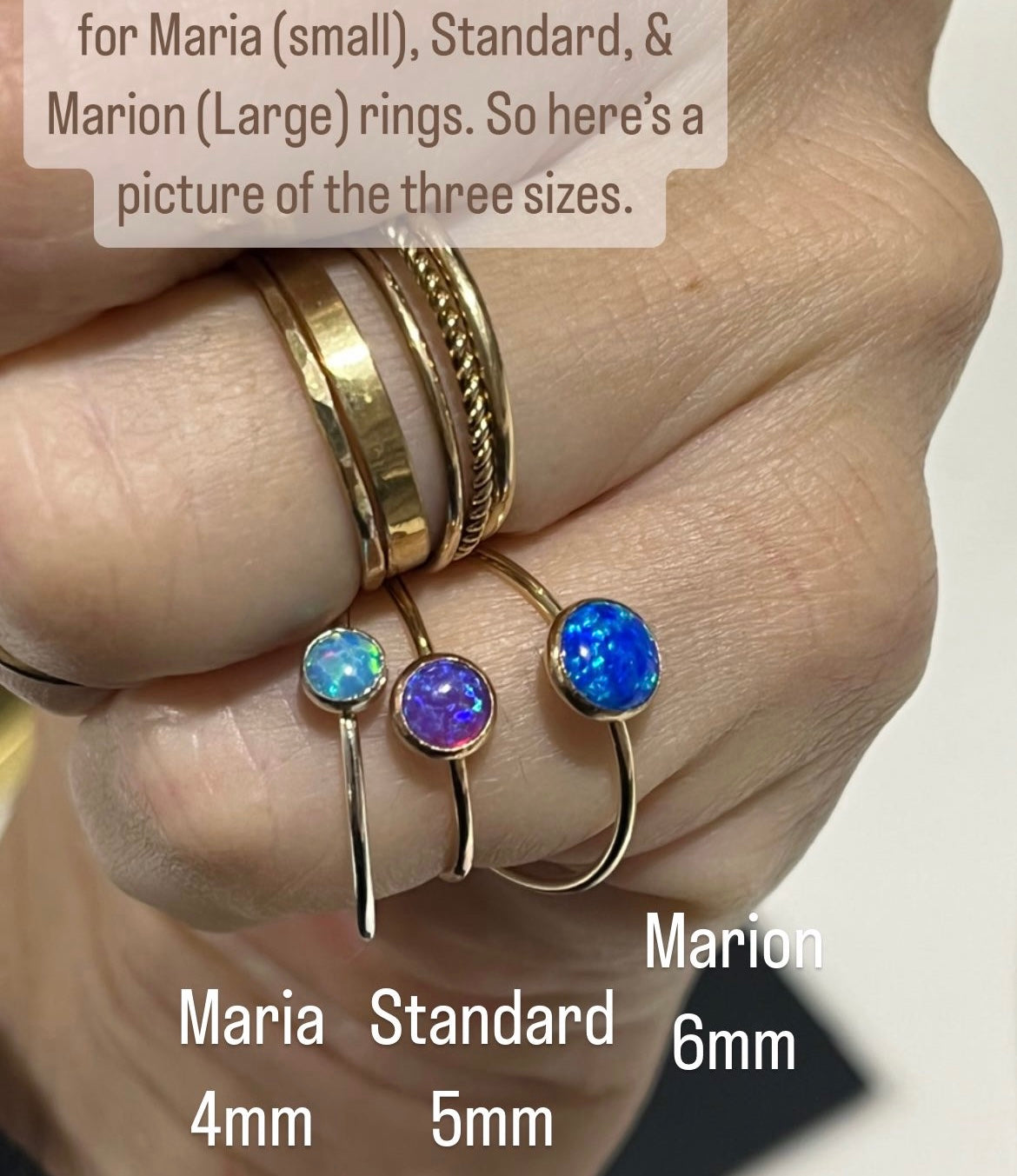 RAINBOW MOONSTONE LARGE 6MM GEMSTONE RING