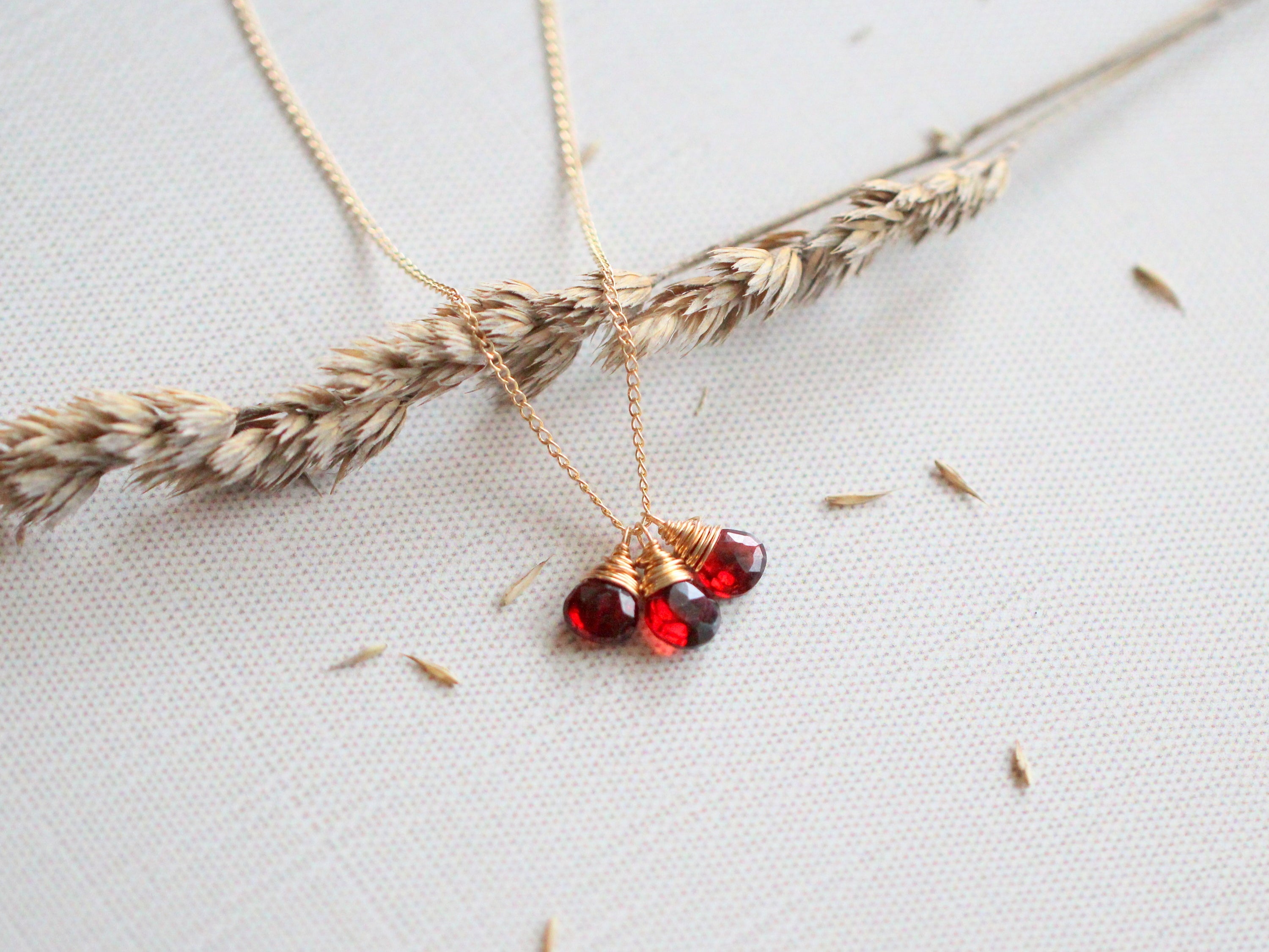 Garnet Trio Necklace