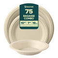 Bosnal – Sugarcane Bagasse Compostable 10 inch & 7 inch Round Plates with 16 Oz Bowls