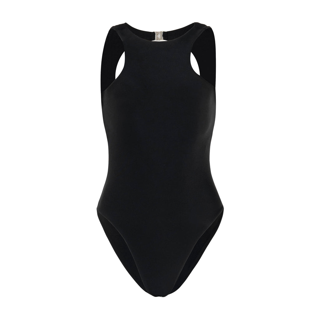 The Jupiter Open-back Recycled One-piece Swimsuit in Black