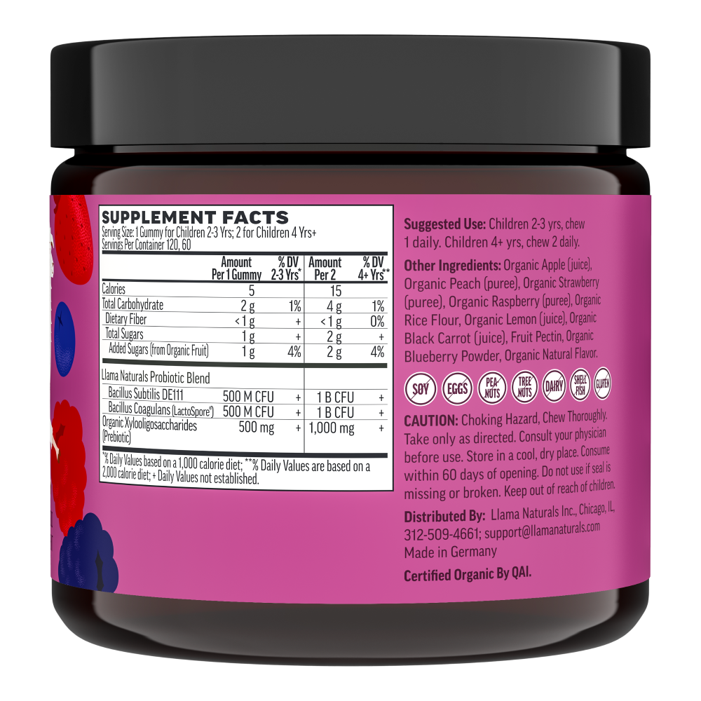 Kids Prebiotic & Probiotic Gummies, Mixed Berry (120 ct)