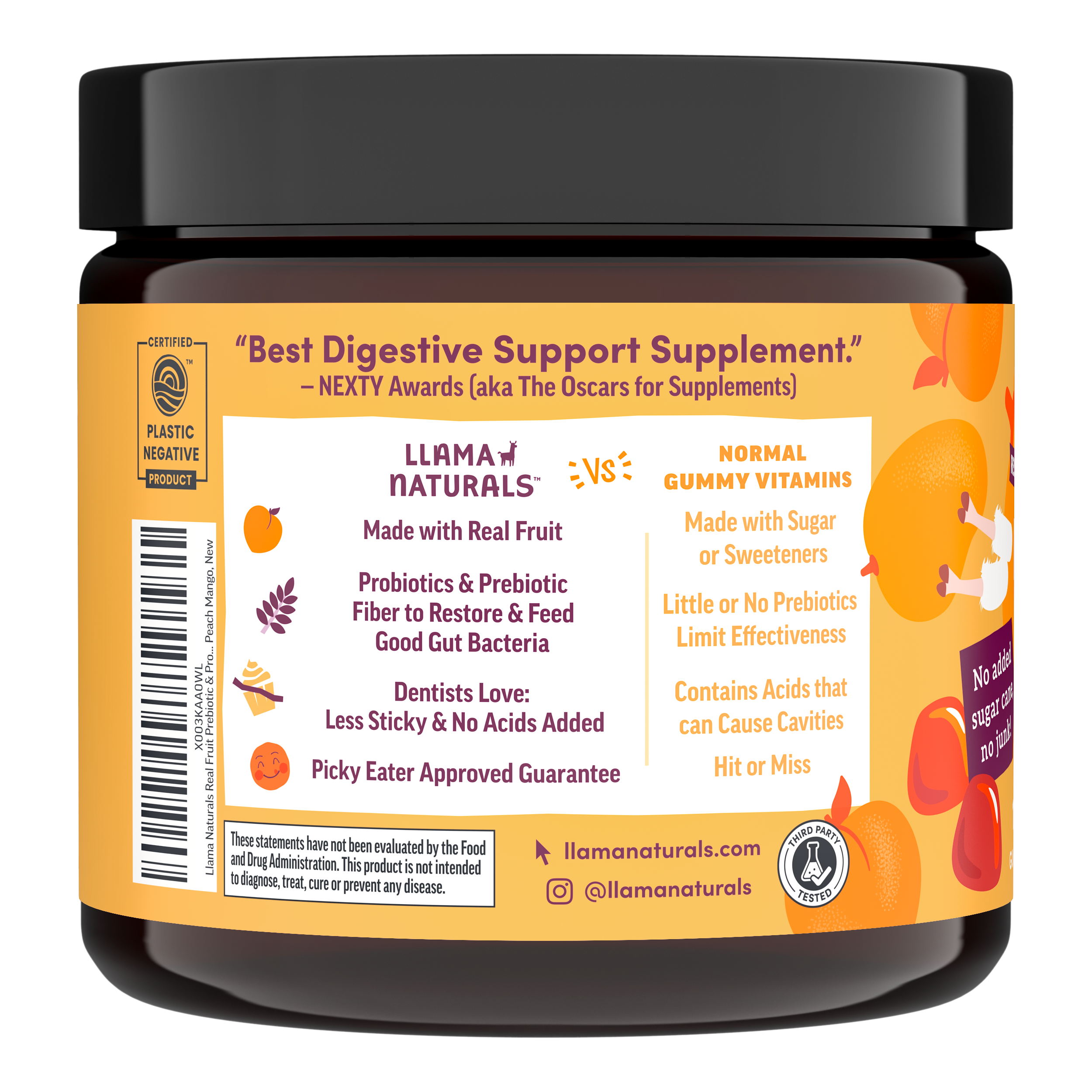 Kids Prebiotic & Probiotic Gummies, Peach Mango (120 ct)