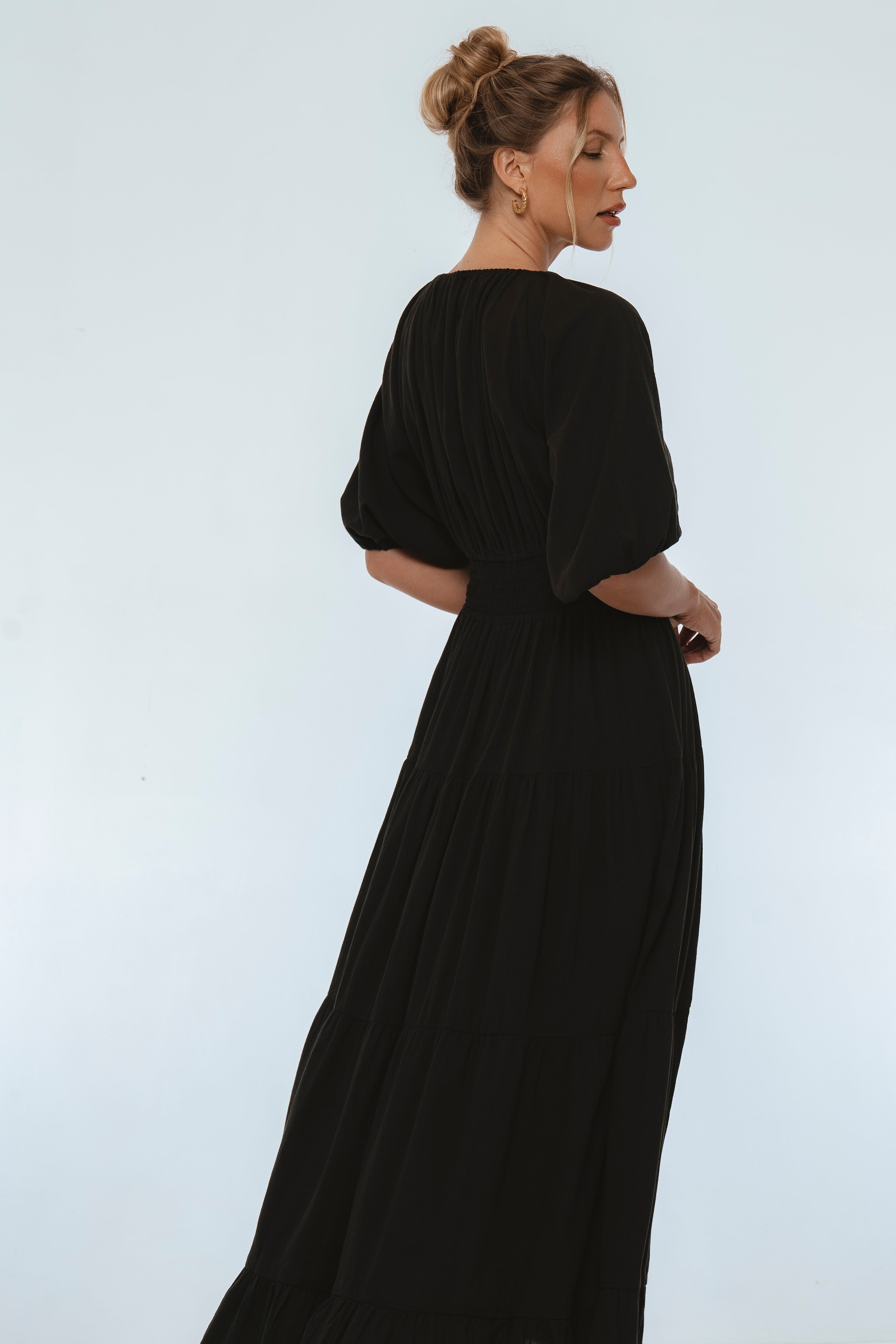 Lucienne Smocked Linen Maxi Dress