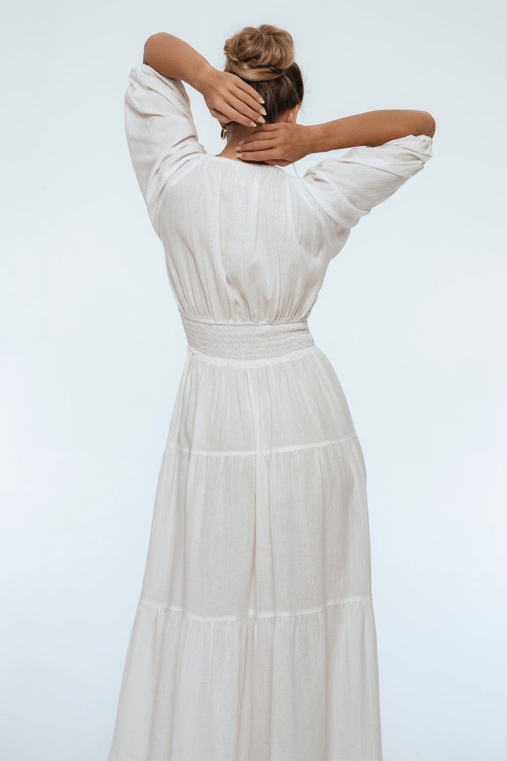 Lucienne Smocked Linen Maxi Dress