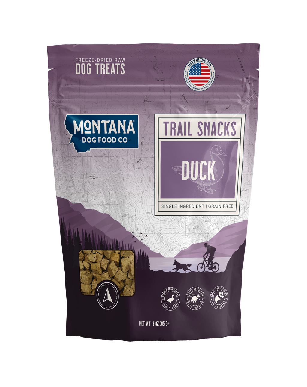 Duck Freeze-dried Raw Trail Snacks (Treats) for Dogs 3oz