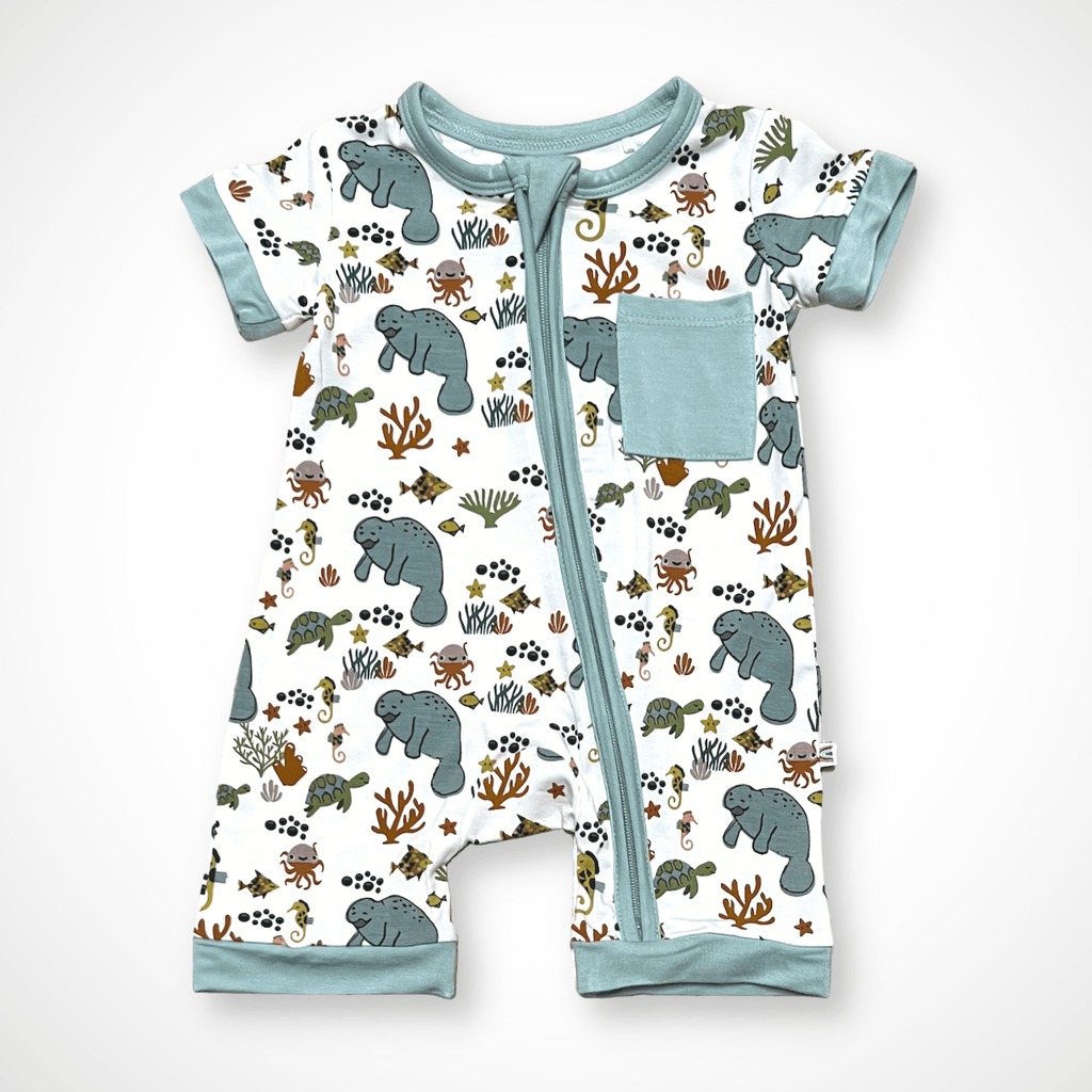 Manatee Shorty Romper | Bamboo