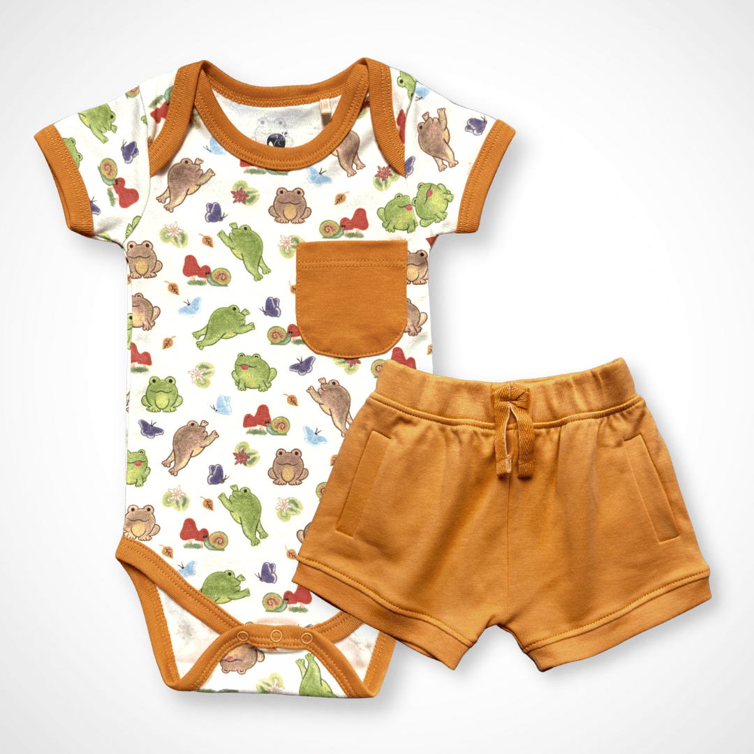 Frog Bodysuit and Shorts | Organic Pima Cotton