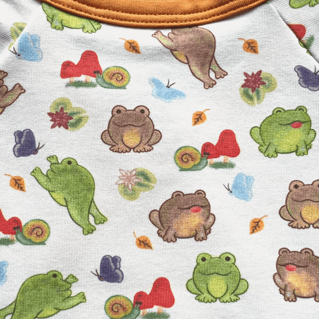Frog Kimono Shorty Romper | Organic Pima Cotton