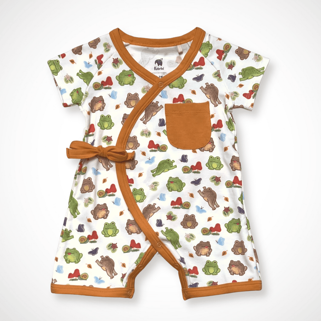 Frog Kimono Shorty Romper | Organic Pima Cotton