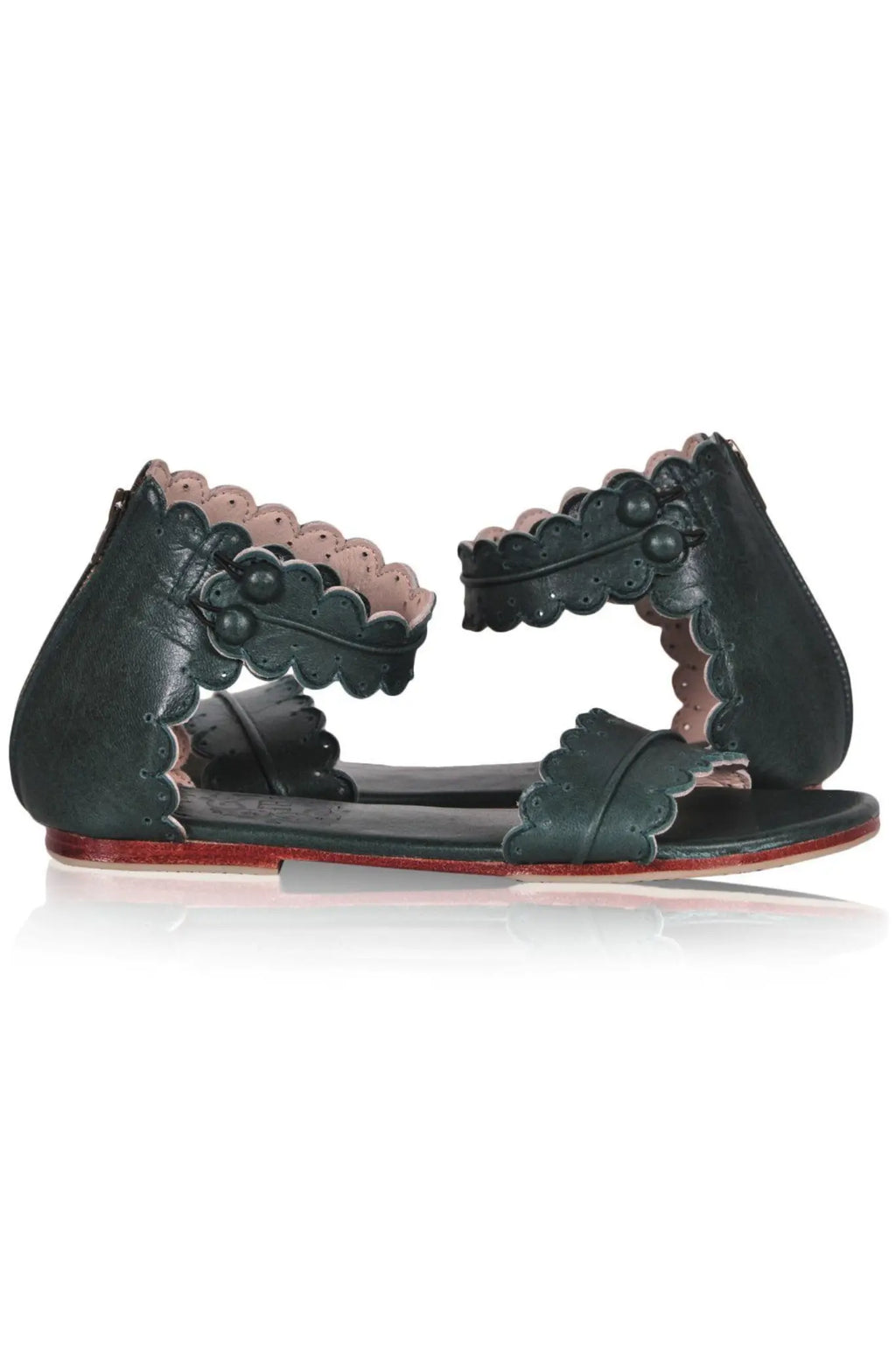 Midsummer Scalloped Leather Sandals