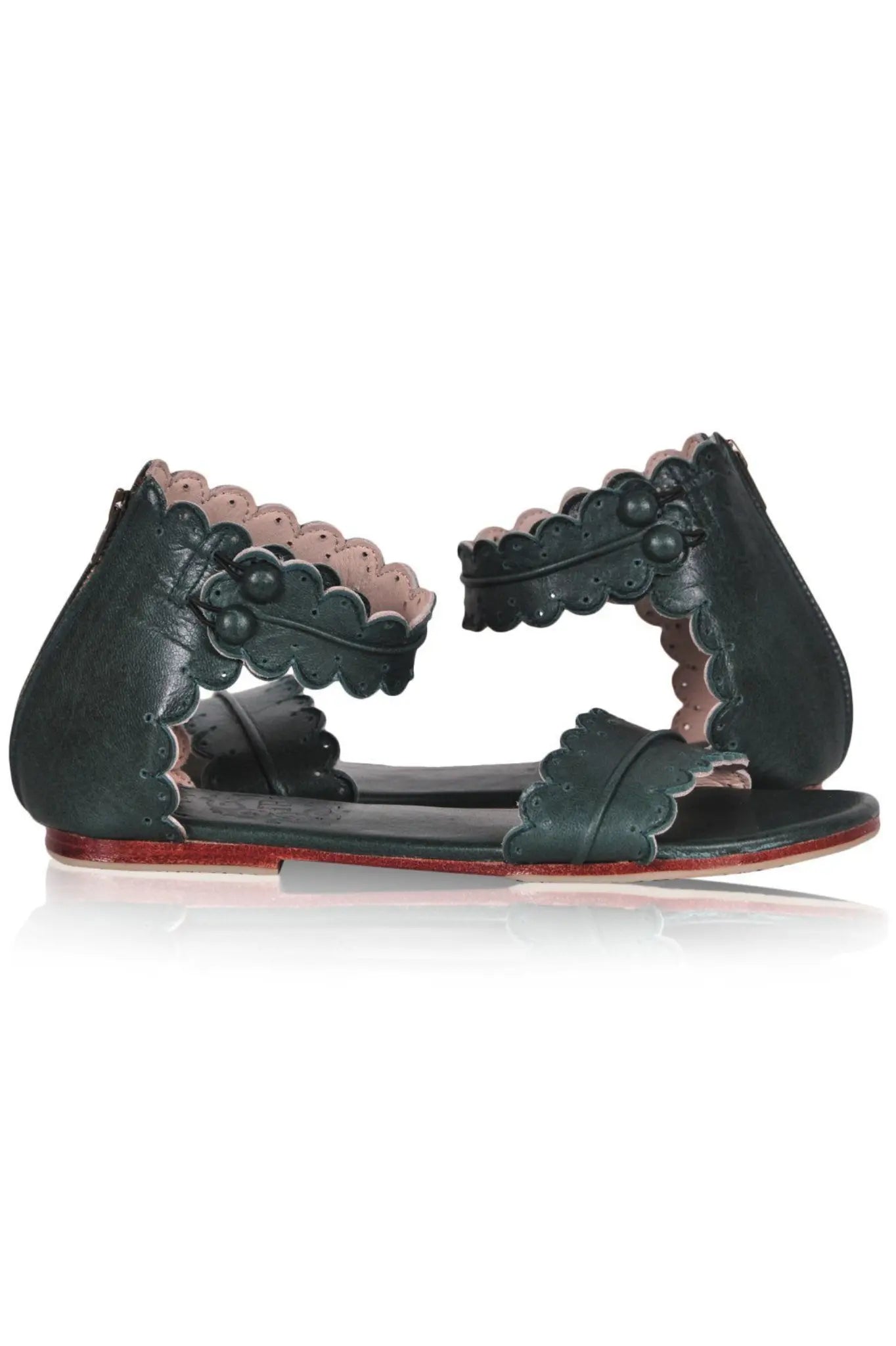Midsummer Scalloped Leather Sandals