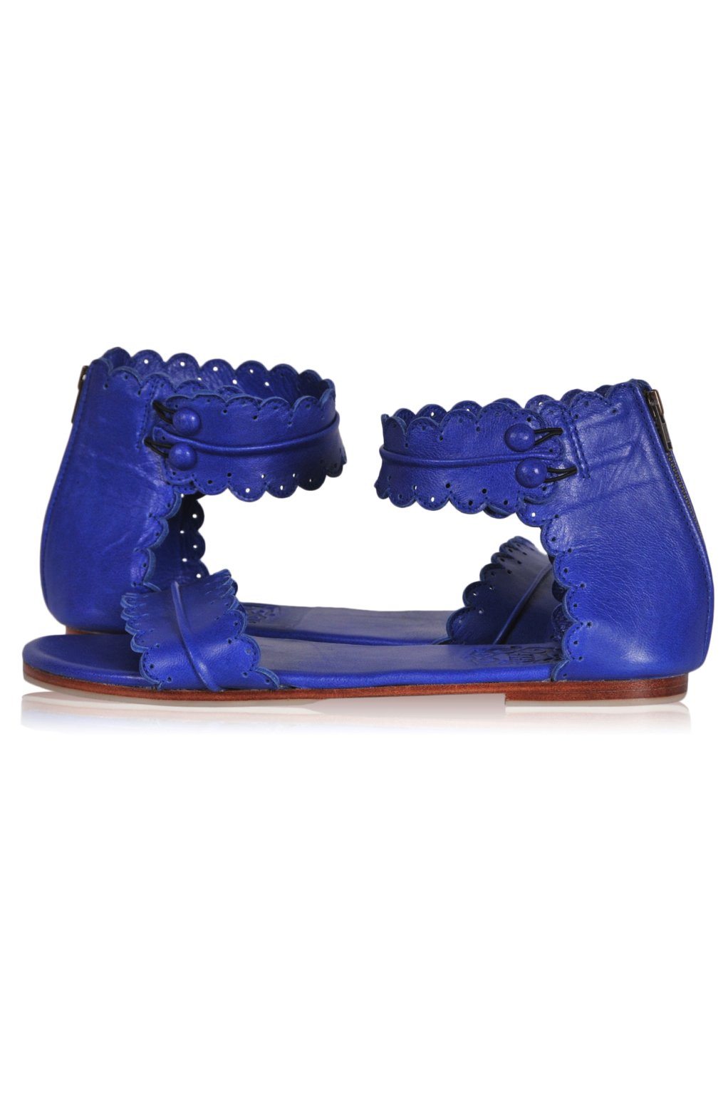 Midsummer Scalloped Leather Sandals