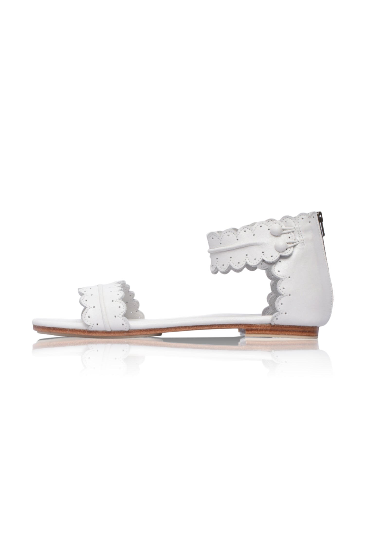 Midsummer Scalloped Leather Sandals