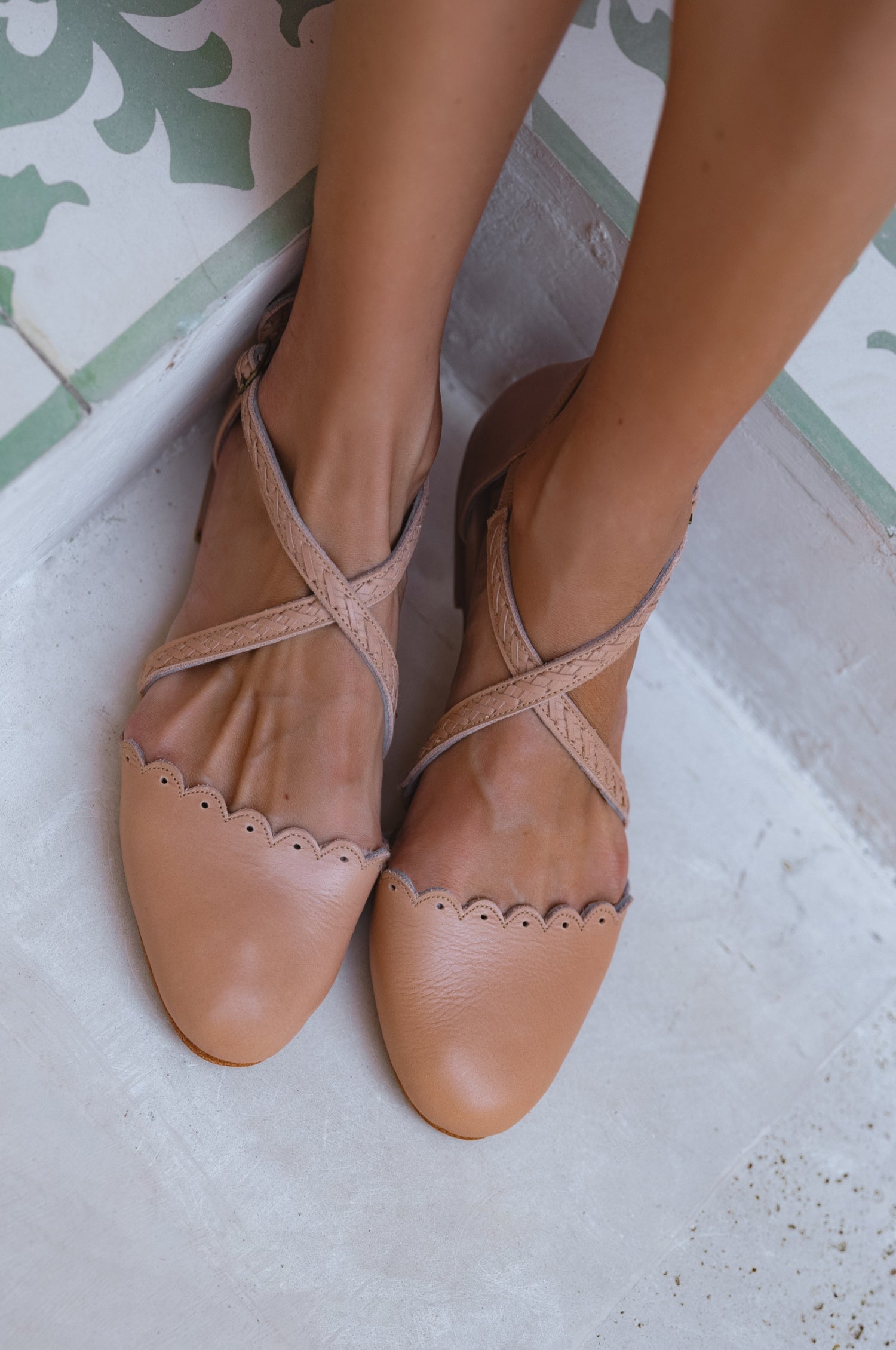Montana Criss-Cross Leather Flats